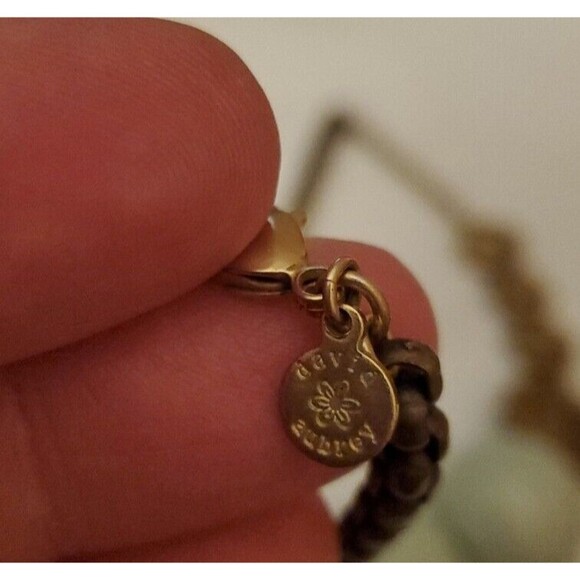 David Aubrey ANTHRO Green Stone and Gold Tone Necklace - Picture 2 of 2